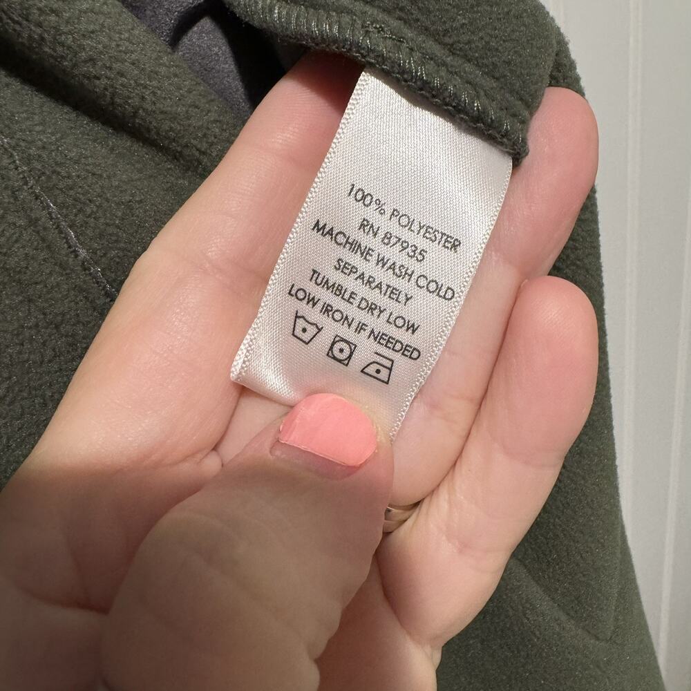 LOGO Lori Goldstein Reversible Brushed Fleece Jacket Green Gray Size Small - Picture 5 of 7